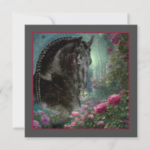 Black Beauty Friesian Horse - Carte de voeux
