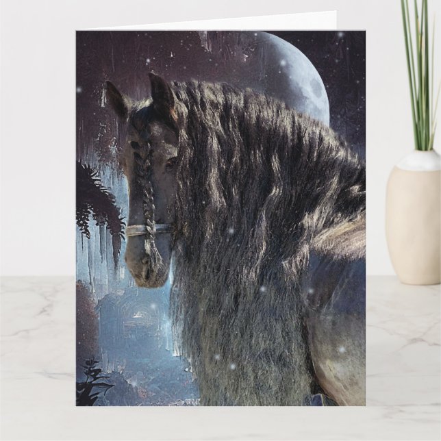 Black Beauty Friesian Horse - Carte de voeux (Devant)