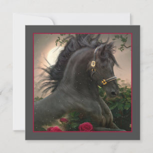Black Beauty Friesian Horse - Carte de voeux