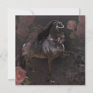 Black Beauty Friesian Horse - Carte de voeux