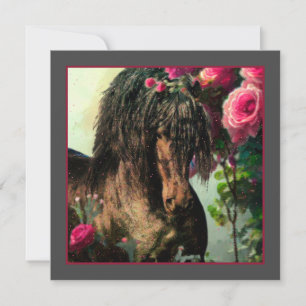 Black Beauty Friesian Horse - Carte de voeux