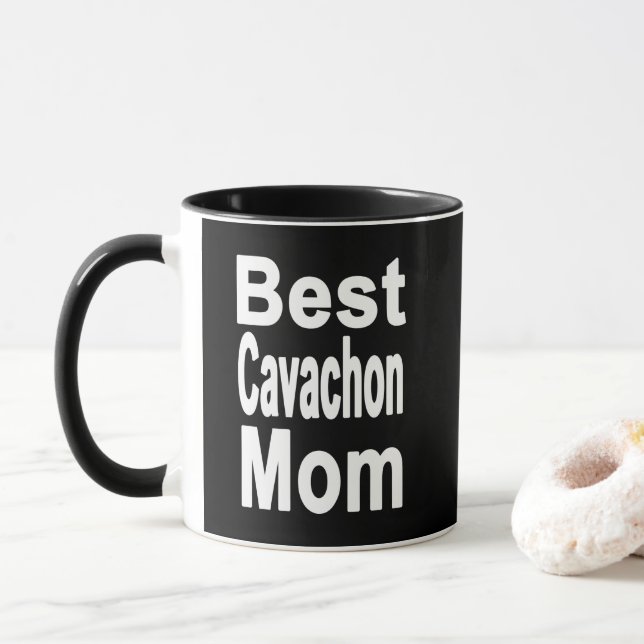 Black Best Cavachon Maman Mug (Avec donut)