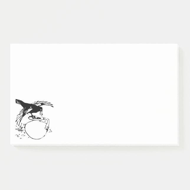 Black Bird The Raven Sticky Post-it Notes (Devant)