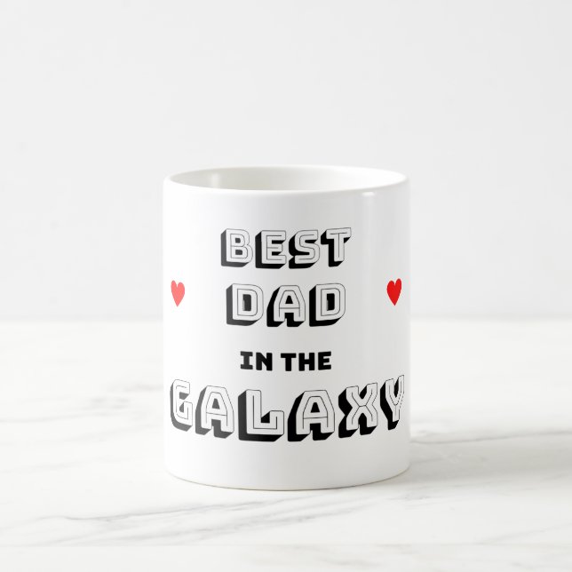 Black Blanc Moderne Meilleur Papa Dans La Mug Gala (Centre)