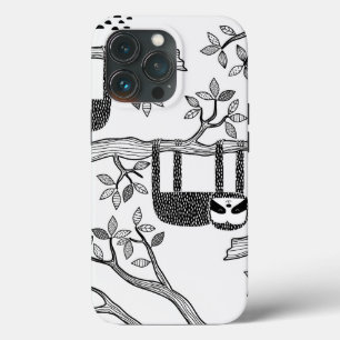 BLack blanc moderne tendance Sloth Coque robuste