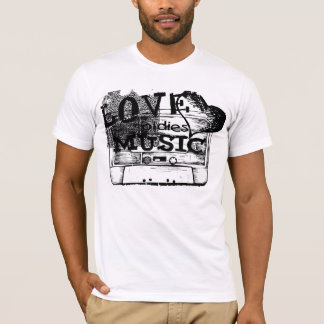 Black, Blanc Vintage Love oldies musique T-shirt