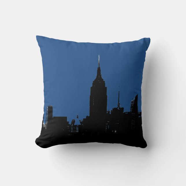 Black Blue Pop Art New York Oreiller de nuit (Recto)