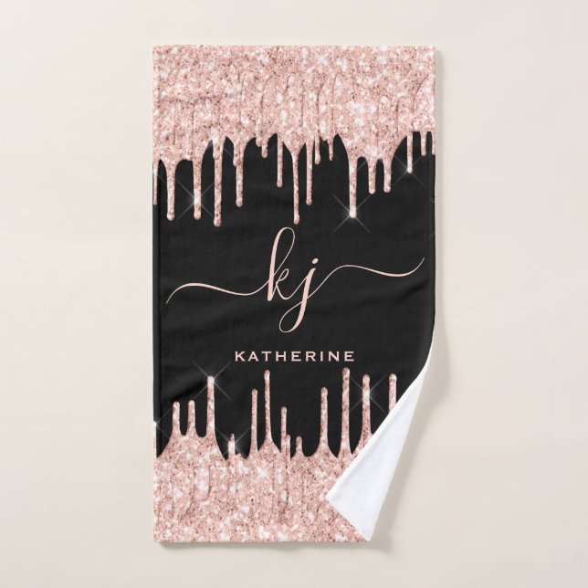 Black Blush Rose Gold Parties scintillant Drivers  (Serviette à main)