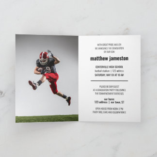 Black Bold & Modern Photo Graduation Invitation