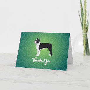 Black Boston Terrier Merci Note Design