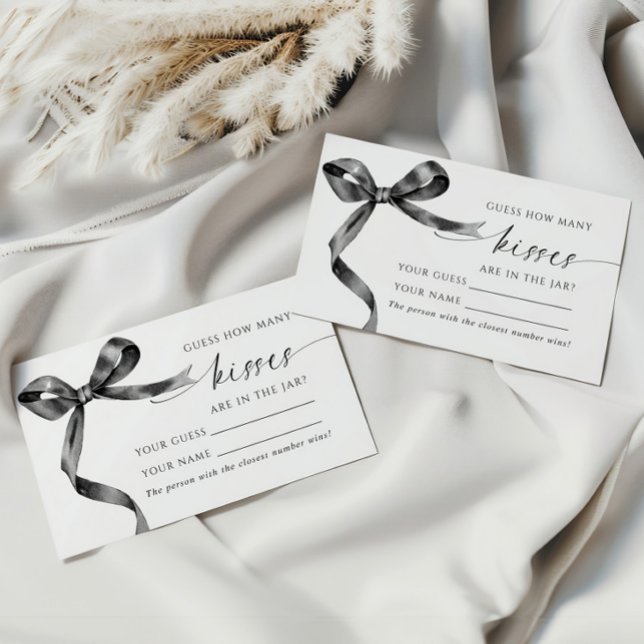 Black Bow Combien de baisers Douche Carte de jeu (Créateur téléchargé)