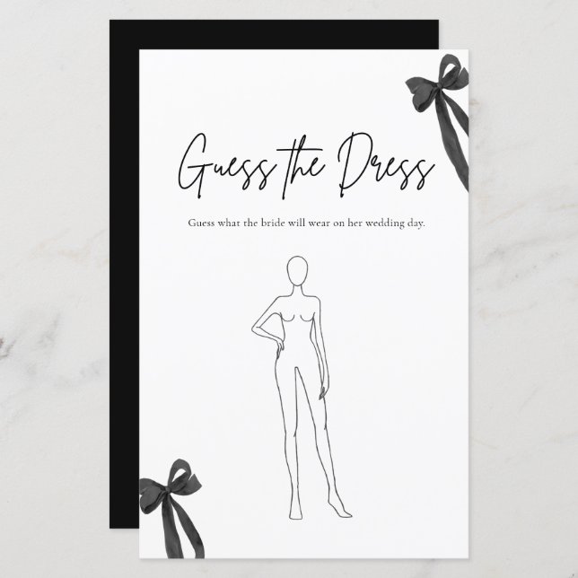 Black Bow Devine La Fête des mariées De Robe Jeu (Devant / Derrière)