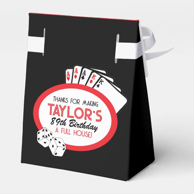 Black Casino Poker Ballotins de fête d'anniversair (Arrière)
