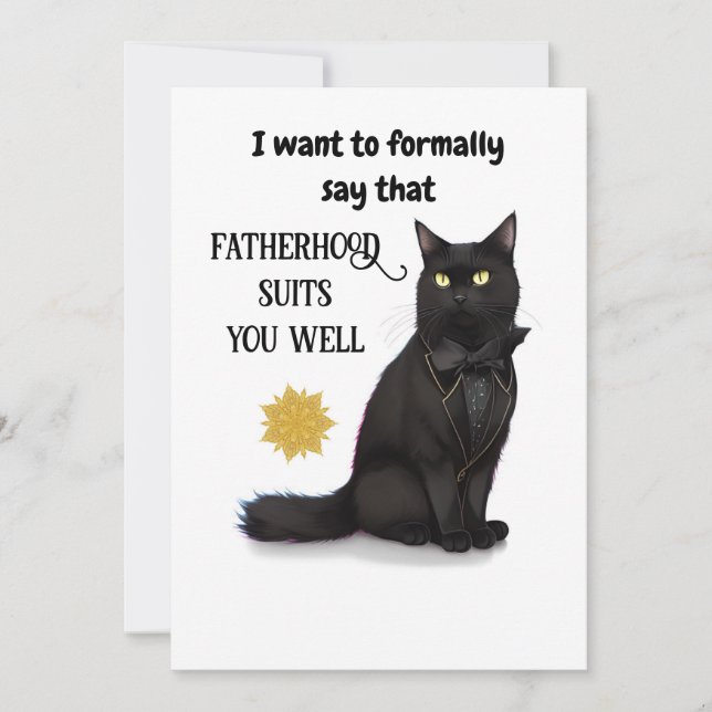 Black Cat Beau meilleur papa jamais carte de Fête  (Devant)