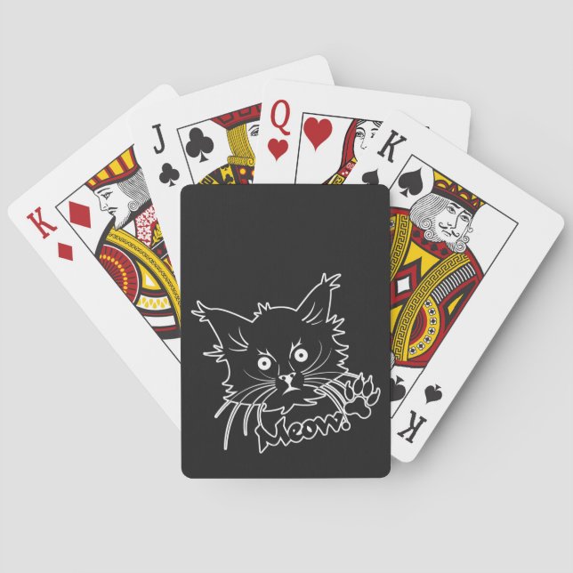 Black Cat cartes de jeu personnalisées (dos)