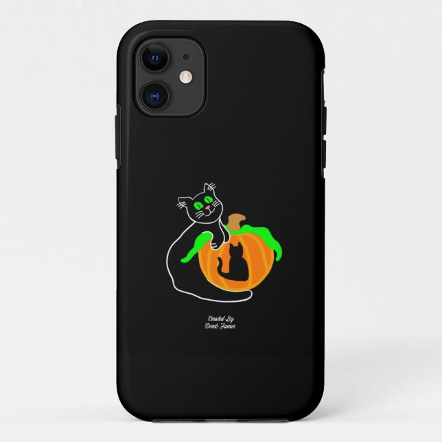 Black Cat Citrouille Apple iPhone 11 Coque (Dos)