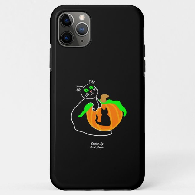 Black Cat Citrouille Apple iPhone 11 Pro Max Coque (Dos)