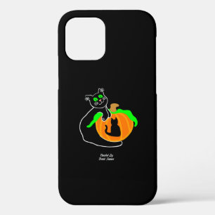 Black Cat Citrouille Apple iPhone 12 Pro Coque