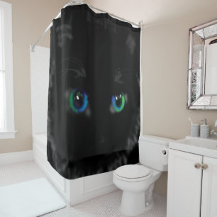 Black Cat Eyes Drôle rideau de douche