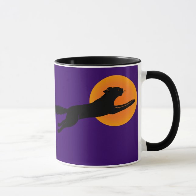 Black Cat Flying School Cafe Mug Vintage (Droite)