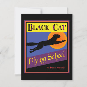 Black Cat Flying School Invitations personnalisées