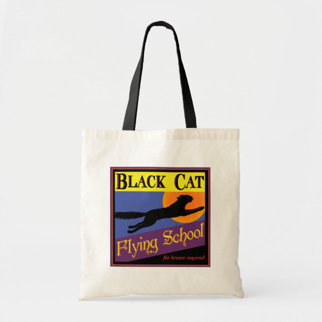 Black Cat Flying School Sac fourre-tout d'Hallowee (Devant)