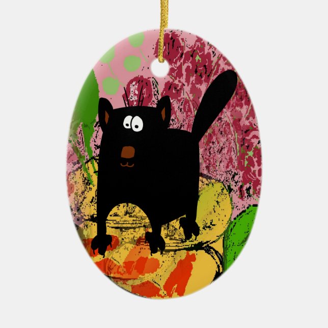 Black Cat & Goldfish ajouter le texte Ornement en  (Devant)