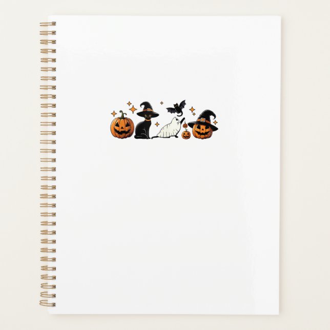 Black Cat Halloween Pumpkin Boo Ghost Witch Spooky (Devant)
