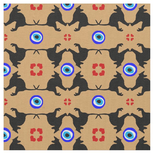Black Cat, Heart & Evil Eye tissu tendance (Fermer)