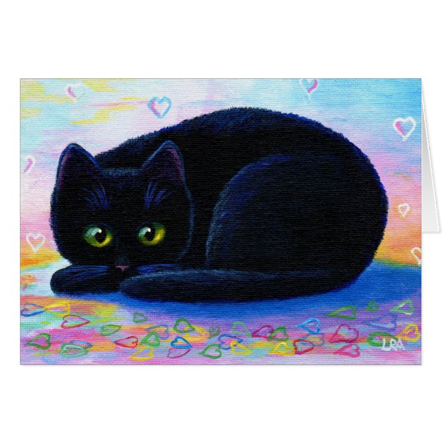Black Cat Hearts Valentine Créationarts (Devant Horizontal)