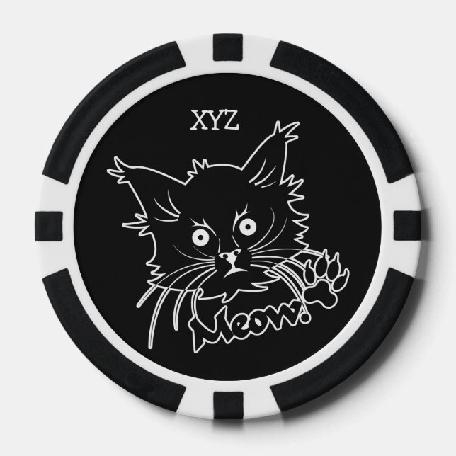 Black Cat jetons de poker personnalisés (Recto)