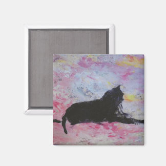 Black cat magnet