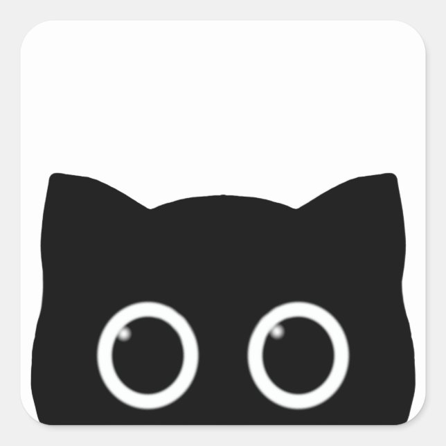 Black Cat Peeking Sticker (Devant)