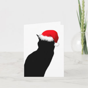Black Cat Père Noël Happy Holiday Note Cartes