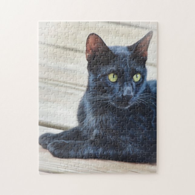 Black Cat Pretty Kitty Art Puzzle (Vertical)