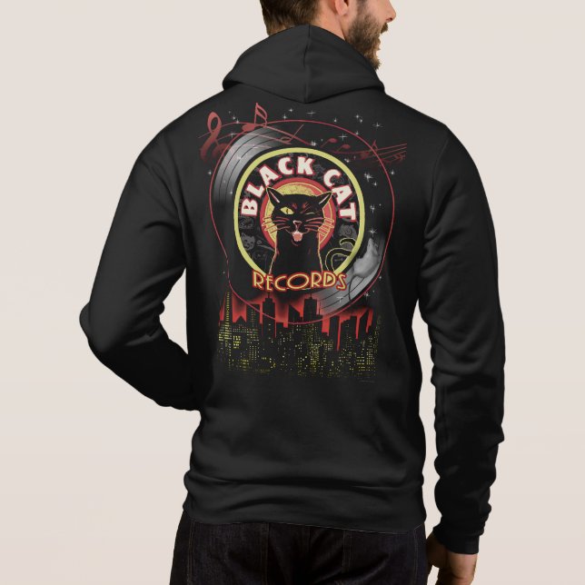 Black Cat Records Sweat - shirt à capuche - Retro  (Dos)