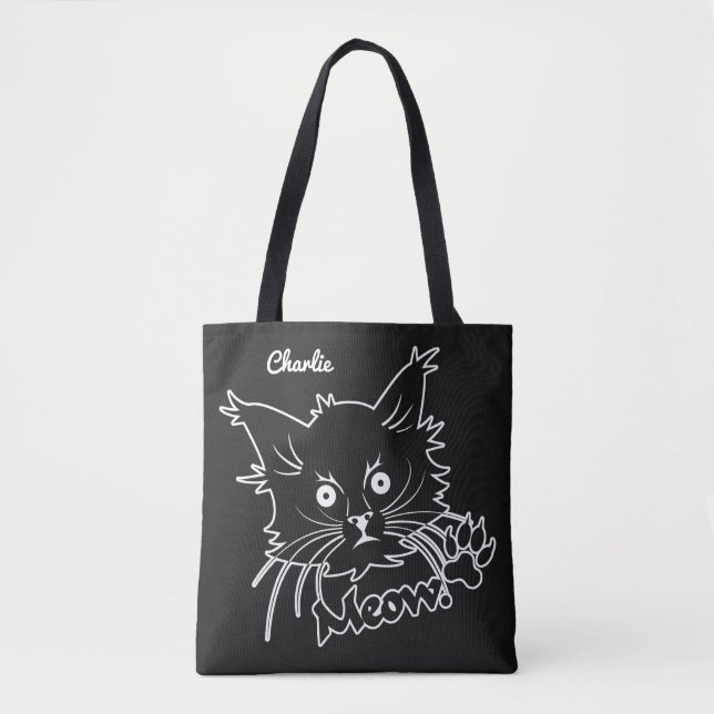 Black Cat sacs personnalisés nom (Devant)