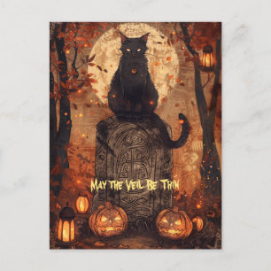 Black Cat Samhain Halloween Carte de voeux