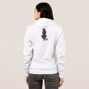 Black Cat Silhouette femmes blanc Bella zip sweat 