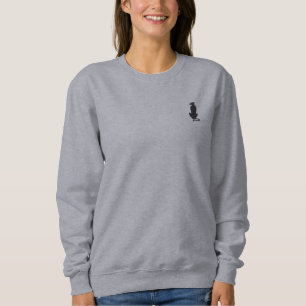 Black Cat Silhouette femmes gris poche sweatshirt