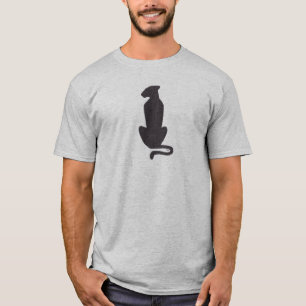 Black Cat Silhouette hommes gris T-shirt