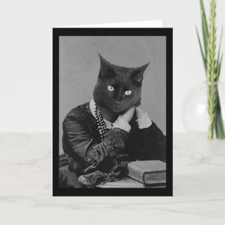 Black cat Victorian photo carte de voeux