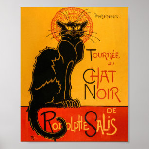 Black Cat Vintage Halloween Steinlen Poster