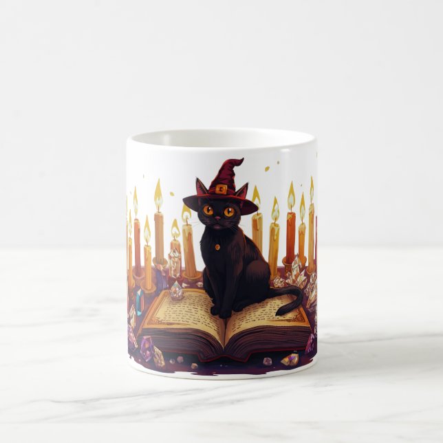 Black Cat Witch Mug | Magical Halloween Coffee Cup (Centre)