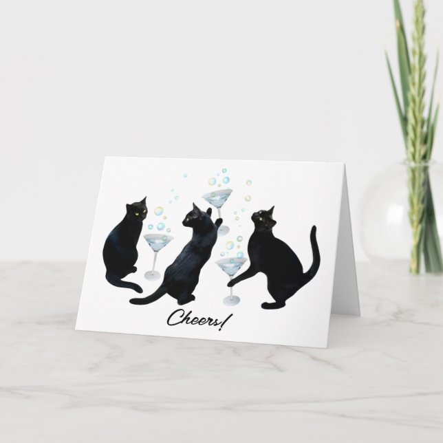 Black Cats Boire Carte Martinis (Devant)