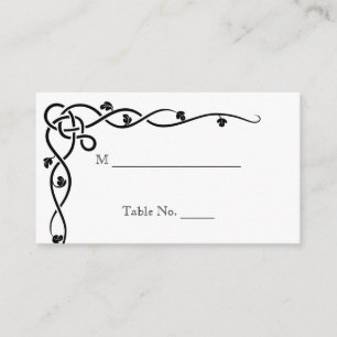Black Celtic Corner Vine Mariage Cartes de Place