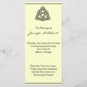 Black Celtic Knot Wedding Programme