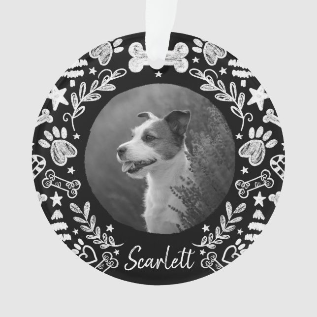 Black Chalkboard Art Frame Chien Soutenir Memorial (devant)