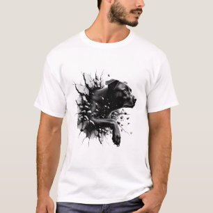 Black Chien 3D Design réaliste T-shirt de luxe