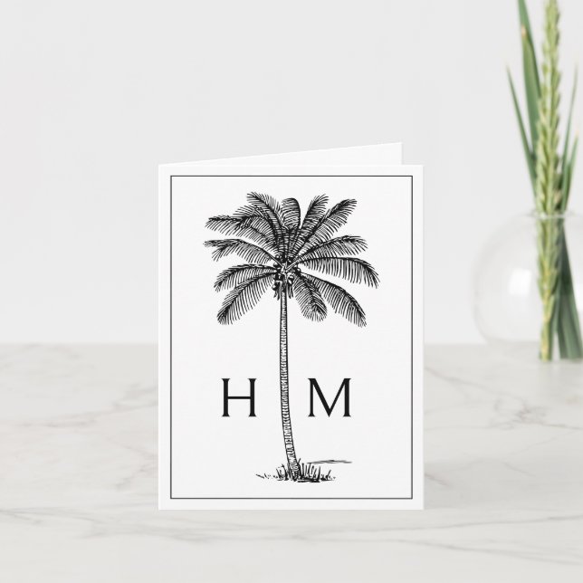 Black Coastal Palmetto Palm Monogram (Devant)